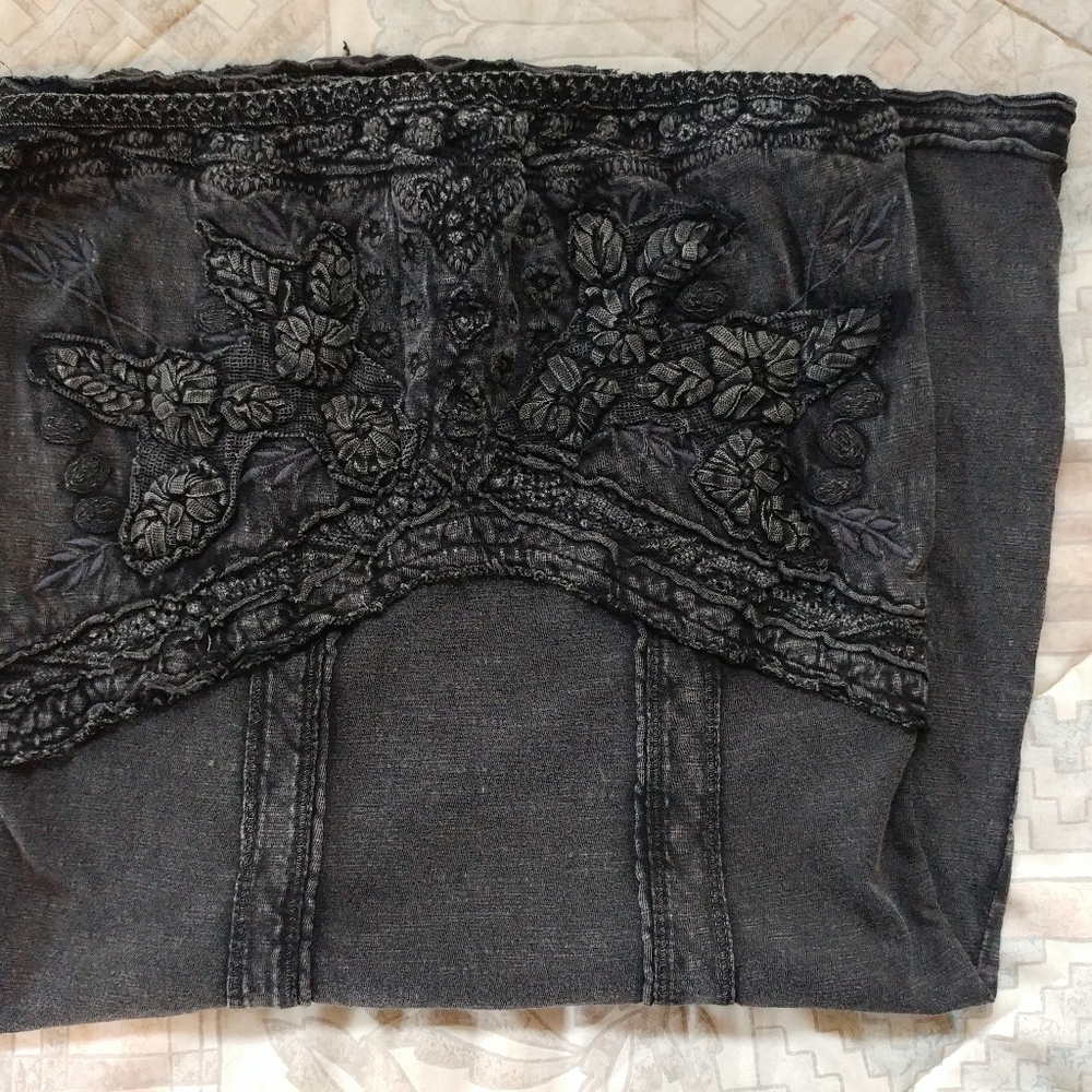 Free People Strapless Bodycon Mini Dress XS Bla…